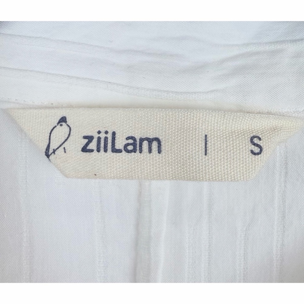ZIILAM • White Modern Long Sleeve Belted Shirt Dress, S - Picture 12 of 15